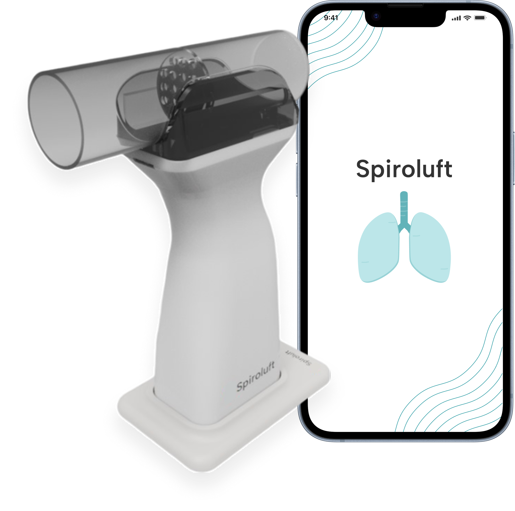 Spiroluft device and test results screen - with splash screen
